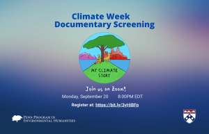 Climate Week Event: My Climate Story Documentary Screening poster