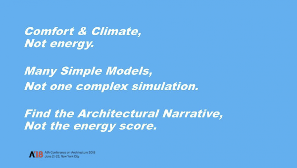 Comfort and Climate, Simple Models, Architectural Narrative