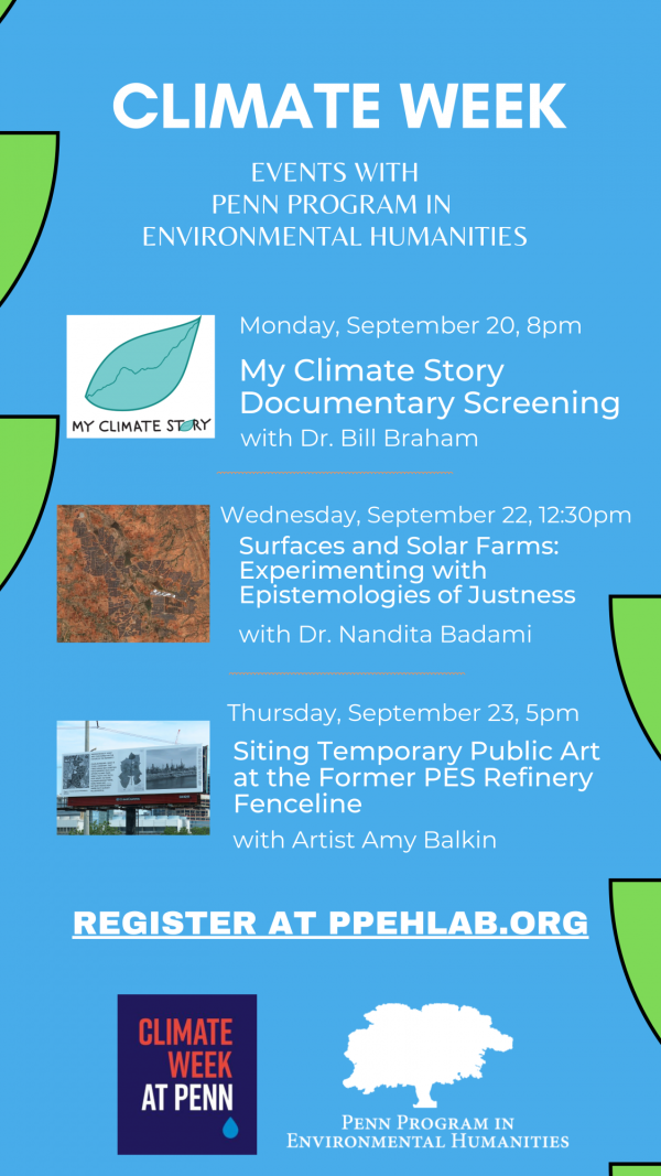Climate week with Penn Environmental Humanities Program poster